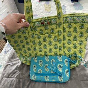 Rare and retired Vera Bradley tote and coordinating wallet.